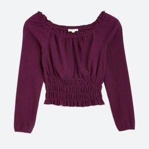 The General Good Piper Cropped Long Sleeve Knit Top